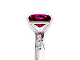 White gold Princess Cut Garnet Engagement Ring with Side Stone Accents and Four-Prong Setting_44