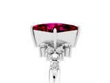 White gold Princess Cut Garnet Ring with Side Stones and Four-Prong Setting_41