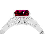 White gold Princess Cut Garnet Solitaire Celtic Knot Ring with Four-Prong Setting_16