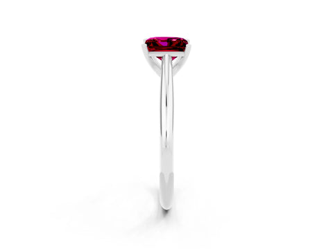 White gold Princess Cut Garnet Solitaire Engagement Ring with Cathedral Setting and Four-Prong Mount_26