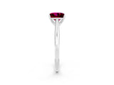 White gold Princess Cut Garnet Solitaire Engagement Ring with Cathedral Setting and Four-Prong Mount_32
