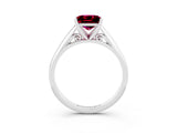 White gold Princess Cut Garnet Solitaire Engagement Ring with Cathedral Setting and Four-Prong Mount_33