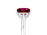 White gold Princess Cut Garnet Solitaire Engagement Ring with Cathedral Setting and Four-Prong Mount_35