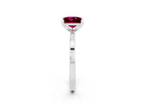 White gold Princess Cut Garnet Solitaire Engagement Ring with Classic Band and Four-Prong Setting_26