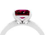 White gold Princess Cut Garnet Solitaire Engagement Ring with Classic Band and Four-Prong Setting_28