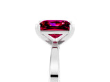 White gold Princess Cut Garnet Solitaire Engagement Ring with Classic Band and Four-Prong Setting_29