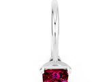 White gold Princess Cut Garnet Solitaire Engagement Ring with Classic Band and Four-Prong Setting_48