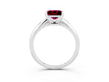 White gold Princess Cut Garnet Solitaire Engagement Ring with Classic Band and Four-Prong Setting_51