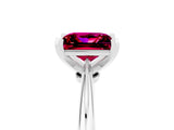 White gold Princess Cut Garnet Solitaire Engagement Ring with Classic Band and Four-Prong Setting_53