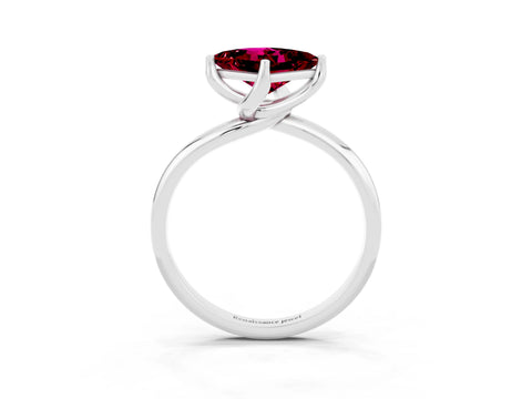 White gold Princess Cut Garnet Solitaire Engagement Ring with Four-Prong Setting and Classic Band_15