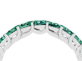 White gold Princess Cut Green Sapphire Channel-Set Eternity Band with Prong Setting_10
