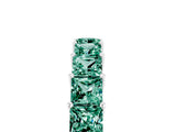 White gold Princess Cut Green Sapphire Channel-Set Eternity Band with Prong Setting_11