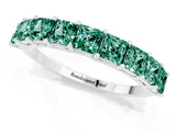White gold Princess Cut Green Sapphire Channel-Set Eternity Band with Prong Setting_7