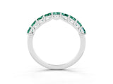 White gold Princess Cut Green Sapphire Channel-Set Eternity Band with Prong Setting_9