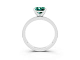 White gold Princess Cut Green Sapphire Milgrain Pavé Engagement Ring with Four-Prong Setting_15