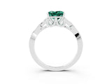 White gold Princess Cut Green Sapphire Solitaire Celtic Knot Ring with Four-Prong Setting_15