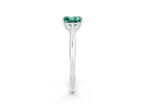 White gold Princess Cut Green Sapphire Solitaire Engagement Ring with Cathedral Setting and Four-Prong Mount_26