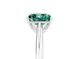 White gold Princess Cut Green Sapphire Solitaire Engagement Ring with Cathedral Setting and Four-Prong Mount_29