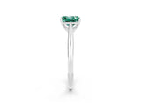 White gold Princess Cut Green Sapphire Solitaire Engagement Ring with Cathedral Setting and Four-Prong Mount_32