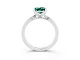 White gold Princess Cut Green Sapphire Solitaire Engagement Ring with Classic Band and Four-Prong Setting_27