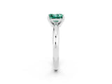 White gold Princess Cut Green Sapphire Solitaire Engagement Ring with Round Band and Four-Prong Setting_2