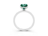 White gold Princess Cut Green Sapphire Solitaire Ring with Thin Band and Prong Setting_39