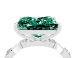 White gold Princess Cut Green Sapphire Solitaire Twisted Band with Round  Accents and Prong Setting_16