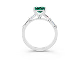 White gold Princess Cut Green Sapphire Solitaire with Side Baguettes and Channel Set Band_3