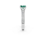 White gold Princess Cut Green Sapphire Split Shank Engagement Ring with Pavé Band_2