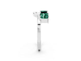 White gold Princess Cut Green Sapphire Two-Stone Open Band Ring with Four-Prong Setting_8