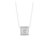 White gold Princess Cut Halo Bezel Pendant_9