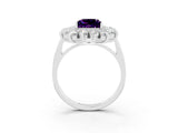 White gold Princess Cut Halo Cluster Diamond Ring with Pave Band and Four-Prong Setting_15