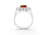 White gold Princess Cut Halo Cluster Diamond Ring with Pave Band and Four-Prong Setting_15
