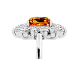 White gold Princess Cut Halo Cluster Diamond Ring with Pave Band and Four-Prong Setting_17