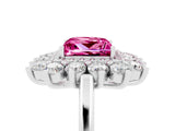 White gold Princess Cut Halo Cluster Diamond Ring with Pave Band and Four-Prong Setting_17
