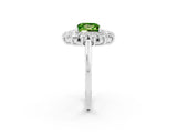 White gold Princess Cut Halo Cluster Diamond Ring with Pave Band and Four-Prong Setting_20