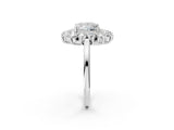 White gold Princess Cut Halo Cluster Diamond Ring with Pave Band and Four-Prong Setting_21