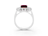 White gold Princess Cut Halo Cluster Diamond Ring with Pave Band and Four-Prong Setting_27