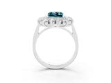 White gold Princess Cut Halo Cluster Diamond Ring with Pave Band and Four-Prong Setting_27