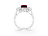 White gold Princess Cut Halo Cluster Diamond Ring with Pave Band and Four-Prong Setting_27