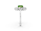 White gold Princess Cut Halo Cluster Diamond Ring with Pave Band and Four-Prong Setting_32
