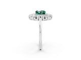 White gold Princess Cut Halo Cluster Diamond Ring with Pave Band and Four-Prong Setting_32