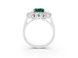 White gold Princess Cut Halo Cluster Diamond Ring with Pave Band and Four-Prong Setting_33