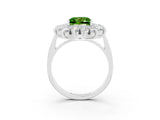 White gold Princess Cut Halo Cluster Diamond Ring with Pave Band and Four-Prong Setting_33