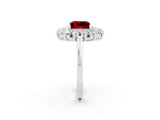 White gold Princess Cut Halo Cluster Diamond Ring with Pave Band and Four-Prong Setting_38