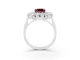 White gold Princess Cut Halo Cluster Diamond Ring with Pave Band and Four-Prong Setting_39