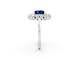 White gold Princess Cut Halo Cluster Diamond Ring with Pave Band and Four-Prong Setting_44