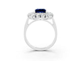 White gold Princess Cut Halo Cluster Diamond Ring with Pave Band and Four-Prong Setting_46