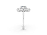 White gold Princess Cut Halo Cluster Diamond Ring with Pave Band and Four-Prong Setting_56