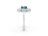 White gold Princess Cut Halo Cluster Diamond Ring with Pave Band and Four-Prong Setting_8